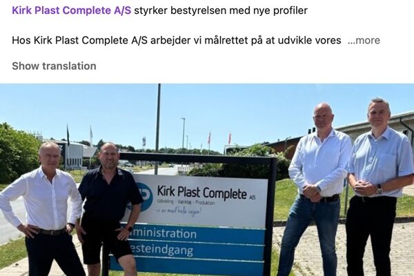 Kirk Plast Complete, som er Acoplastics søster virksomhed, tilføjer nye besyrelsesmedlemmer